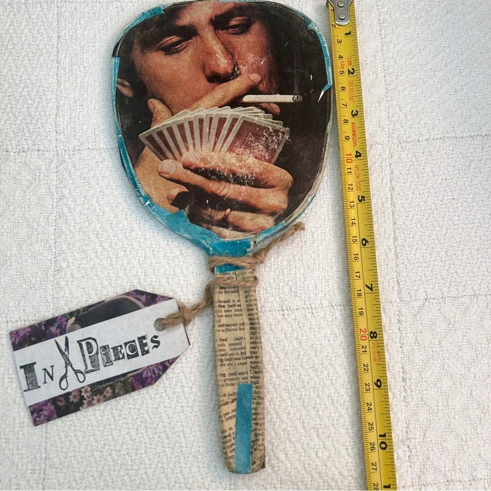 Handmade Altered Hand Mirror – Whimsical Collage Art | One of a Kind